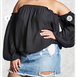 Plus Size Chiffon Crop Top